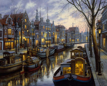 Charger l'image dans la galerie, Peinture par numéros Vie sur le canal | Figured'Art complexe nouveautés ville paysages bateaux