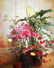 Charger l'image dans la galerie, Peinture par numéros Côté d'une serre George Cochran Lambdin Figured'Art fleurs nouveautés reproduction intermédiaire