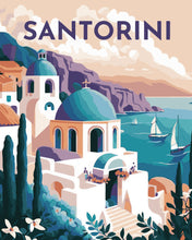 Charger l'image dans la galerie, Affiche Vintage Santorin