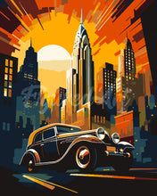 Charger l'image dans la galerie, Peinture par numéros Figured'Art Voiture Art Déco à New York
