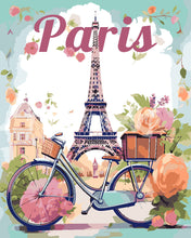 Charger l'image dans la galerie, Peinture par numéros Figured'Art Affiche de voyage Paris en fleurs