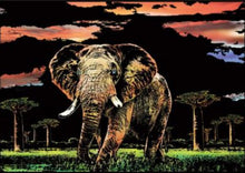 Charger l'image dans la galerie, peinture à gratter | Peinture à gratter - Éléphant | Format A3 (29.7x42cm) - FiguredArt