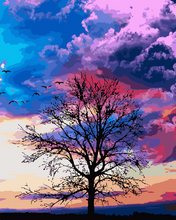 Charger l'image dans la galerie, peinture par numéros | Arbre et couleurs du ciel | arbres, france, Intermédiaire, paysages | FiguredArt