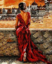 Charger l'image dans la galerie, peinture par numéros | Belle Femme en Robe rouge | complexe romantique | FiguredArt