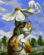 Charger l'image dans la galerie, peinture par numéros | Chat et Marguerite | animaux chats facile fleurs | FiguredArt