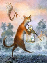 Charger l'image dans la galerie, peinture par numéros | Chat et Oiseau dans une Cage | animaux chats complexe | FiguredArt