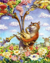 Charger l'image dans la galerie, peinture par numéros | Chat et Trompette | animaux chats intermédiaire | FiguredArt