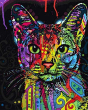 Charger l'image dans la galerie, peinture par numéros | Chat Fractal Moderne | animaux chats intermédiaire Pop Art | FiguredArt