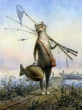 Charger l'image dans la galerie, peinture par numéros | Chat revenant de la Pêche | animaux chats complexe | FiguredArt