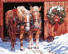 Charger l'image dans la galerie, peinture par numéros | Chevaux en hiver | animaux chevaux intermédiaire | FiguredArt