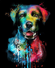 Charger l'image dans la galerie, peinture par numéros | Chien abstrait | animaux chiens intermédiaire Pop Art | FiguredArt