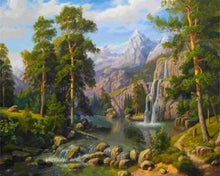 Charger l'image dans la galerie, peinture par numéros | Chutes deau en Forêt | intermédiaire paysages | FiguredArt