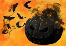 Charger l'image dans la galerie, peinture par numéros | Citrouille noire | facile halloween | FiguredArt