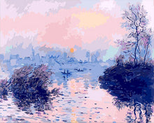 Charger l'image dans la galerie, peinture par numéros | Claude Monet - Soleil couchant sur la Seine à Lavacourt | nouveautés paysages complexe | FiguredArt