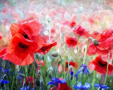 Charger l'image dans la galerie, peinture par numéros | Coquelicots et Bleuets | nouveautés fleurs intermédiaire | FiguredArt