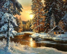 Charger l'image dans la galerie, peinture par numéros | Coucher de Soleil en Forêt | complexe paysages | FiguredArt