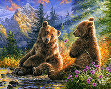 Charger l'image dans la galerie, Peinture par numéros Couple d'ours | Figured'Art complexe paysages animaux ours montagnes nouveautés