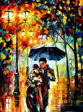 Charger l'image dans la galerie, peinture par numéros | Couple romantique sous la Pluie | complexe paysages romantique | FiguredArt