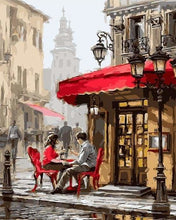 Charger l'image dans la galerie, peinture par numéros | Couples en Terrasse | intermédiaire romantique ville | FiguredArt