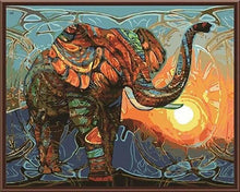 Charger l'image dans la galerie, peinture par numéros | Eléphant au Lever du Soleil | animaux facile éléphants | FiguredArt