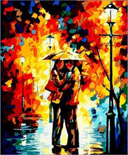 Charger l'image dans la galerie, peinture par numéros | Léonid Afremov Baiser sous la Pluie | intermédiaire romantique | FiguredArt