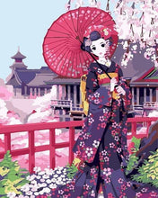 Charger l'image dans la galerie, peinture par numéros | Femme en Kimono au Japon | envies dailleurs facile | FiguredArt