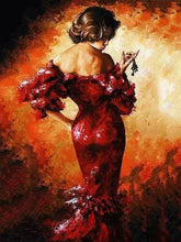 Charger l'image dans la galerie, peinture par numéros | Femme en rouge sexy | complexe romantique | FiguredArt