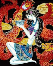 Charger l'image dans la galerie, peinture par numéros | Femme et Dragons | animaux dragons envies dailleurs facile | FiguredArt