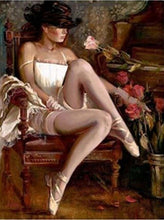 Charger l'image dans la galerie, peinture par numéros | Femme sexy aux Pointes et Chapeau | complexe romantique | FiguredArt