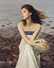 Charger l'image dans la galerie, peinture par numéros | Femme sur les Rochers à la Plage | intermédiaire romantique | FiguredArt