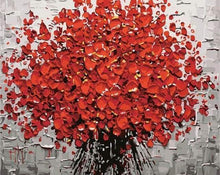 Charger l'image dans la galerie, peinture par numéros | Fleurs rouges abstraites | fleurs intermédiaire | FiguredArt