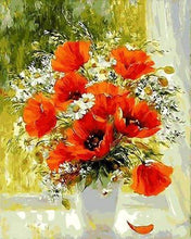 Charger l'image dans la galerie, peinture par numéros | Fleurs Rouges et Marguerites | fleurs intermédiaire | FiguredArt