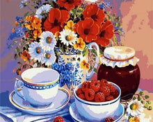 Charger l'image dans la galerie, peinture par numéros | Framboises et Confiture | fleurs intermédiaire | FiguredArt