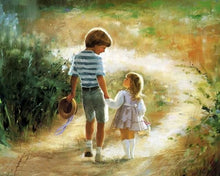 Charger l'image dans la galerie, peinture par numéros | Frère et Soeur en Promenade | complexe romantique | FiguredArt
