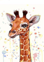 Charger l'image dans la galerie, peinture par numéros | Girafe souriante | animaux facile girafes | FiguredArt