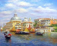 Charger l'image dans la galerie, peinture par numéros | Gondolier à Venise | bateaux complexe paysages ville | FiguredArt