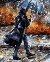 Charger l'image dans la galerie, peinture par numéros | Homme marchant sous la Pluie | complexe romantique | FiguredArt