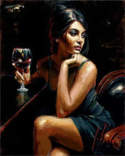 Charger l'image dans la galerie, peinture par numéros | Jeune Femme à lApéritif | intermédiaire romantique | FiguredArt