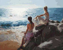 Charger l'image dans la galerie, peinture par numéros | Jeunes Femmes à la Plage | complexe nouveautés romantique | FiguredArt