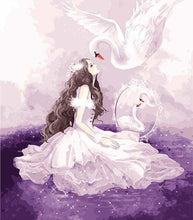 Charger l'image dans la galerie, peinture par numéros | La Princesse et le Cygne | animaux cignes intermédiaire oiseaux romantique | FiguredArt