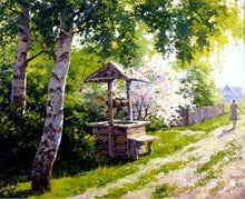 Charger l'image dans la galerie, peinture par numéros | Le vieux Puit près des Arbres | arbres complexe paysages | FiguredArt