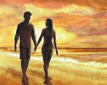 Charger l'image dans la galerie, peinture par numéros | Mains dans la Main sur la Plage | intermédiaire romantique | FiguredArt