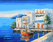 Charger l'image dans la galerie, peinture par numéros | Maison côtière | bateaux facile paysages | FiguredArt