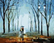 Charger l'image dans la galerie, peinture par numéros | Marchant sous la Pluie | facile romantique | FiguredArt