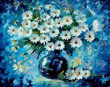 Charger l'image dans la galerie, peinture par numéros | Marguerites et Vase bleu | complexe fleurs | FiguredArt