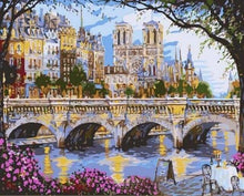 Charger l'image dans la galerie, peinture par numéros | Notre-Dame de Paris et les quais de Seine | intermédiaire ville | FiguredArt