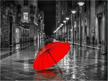Charger l'image dans la galerie, peinture par numéros | Parapluie rouge | complexe ville | FiguredArt