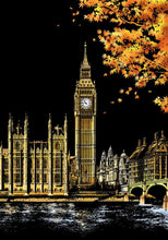 Charger l'image dans la galerie, peinture à gratter | Peinture à gratter - Big Ben à Londres | Format A3 (29.7x42cm) - FiguredArt