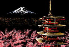 Charger l'image dans la galerie, peinture à gratter | Peinture à gratter - Mont Fuji au Japon | Format A3 (29.7x42cm) - FiguredArt