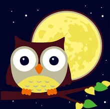 Charger l'image dans la galerie, Peinture par numéros Enfants | Chouette et Lune | Figured'Art